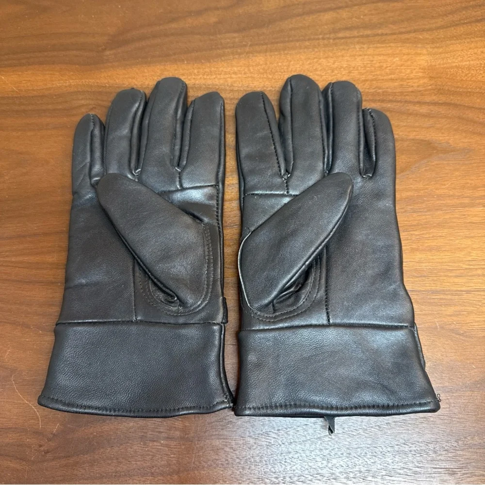 Women’s Gloves 100% Genuine‎ Lambskin Leather Lined Black Sz L Driving Walking